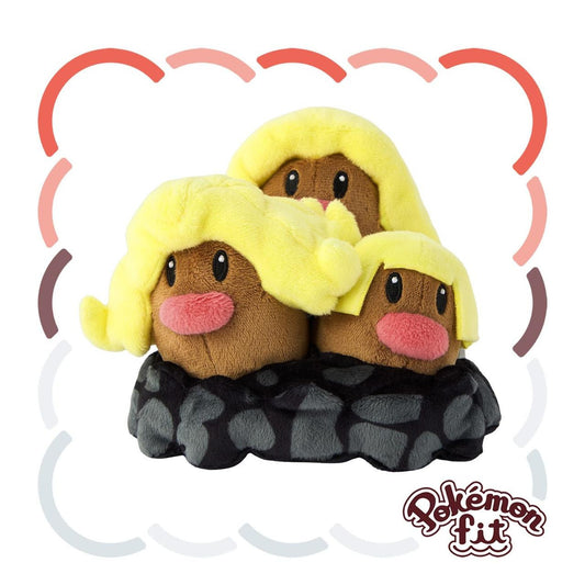 Pokemon Center Original A051 Plush Fit Dugtrio (Alolan Form)
